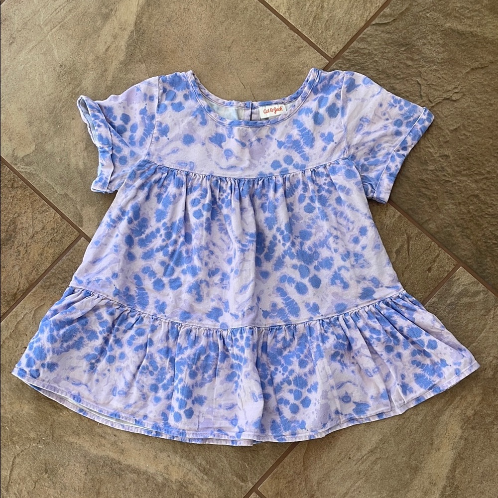 + CAT & JACK + Girls Purple & Blue Ruffle Top